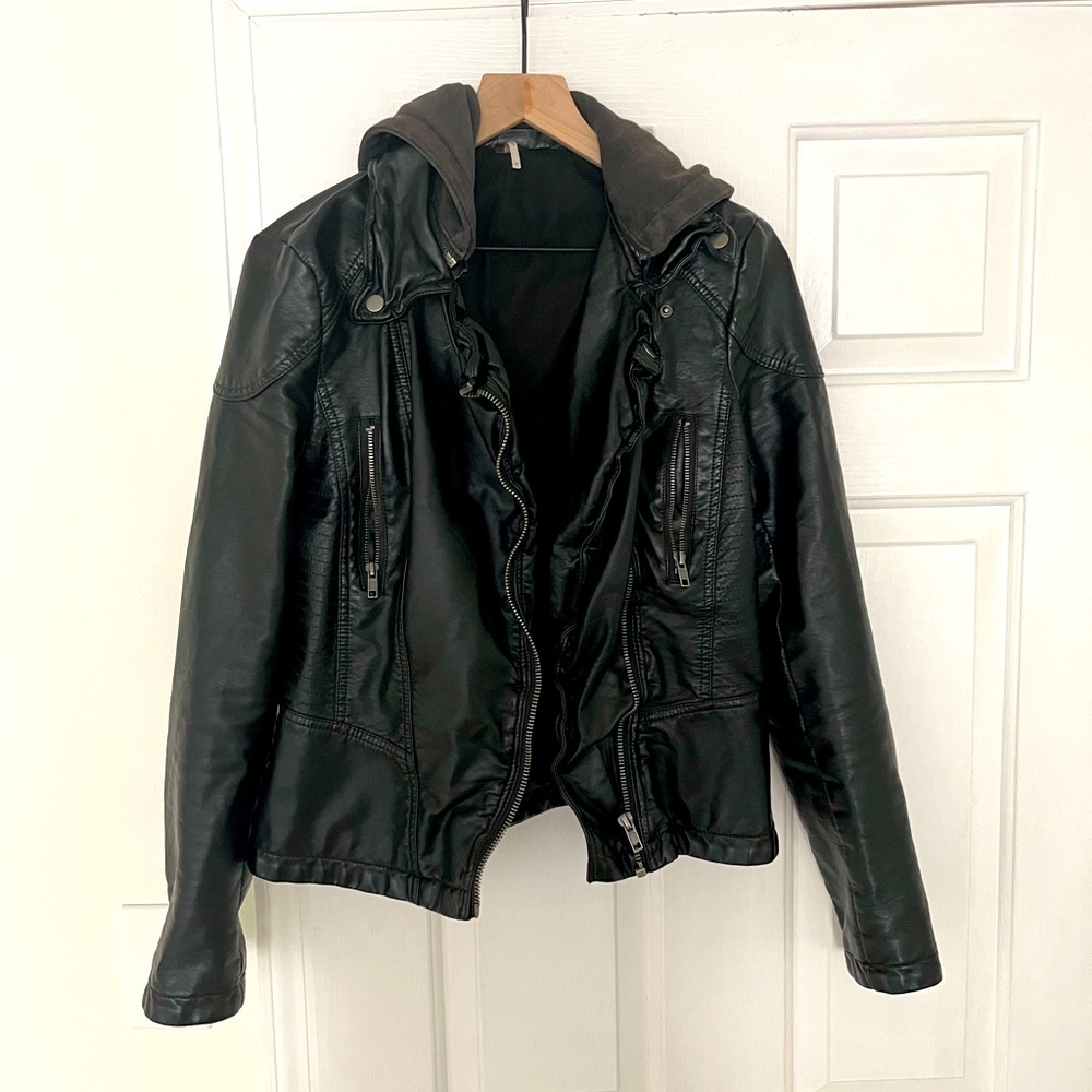 Free People Vegan Leather MOTO Jacket